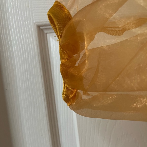 Gigi Hadid Iconic Orange Organza Crop Top Puffy Sleeves Romantic Size Small - Picture 8 of 9